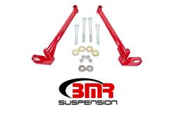 Control Arm Mount Braces, Bolt-On, Steel, Red Powdercoated, GM, Pair