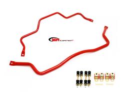 Sway Bar, Front and Rear, Hollow, Steel, Red Hammertone Powdercoated, 1.375 in. Diameter, Chevy, Pontiac, Kit