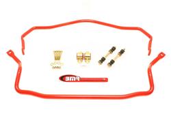 Sway Bars, Front and Rear, Solid, Steel, Red Powdercoated, Buick, Chevy, GMC, Oldsmobile, Pontiac, Kit