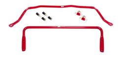 Sway Bars, Front and Rear, Solid, Steel, Red Powdercoated, Buick, Chevy, Set