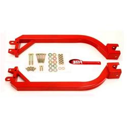 Subframe Connectors, Bolt-On, Red Powdercoated, Steel, Pair