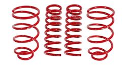 Lowering Springs, 1.0 in. Front, 1.0 in. Rear, Red Powdercoated, Buick, Chevy, Olds, Pontiac, Set of 4