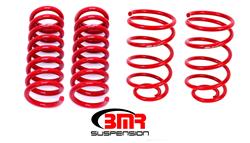 Lowering Springs, 2.0 in. Front, 2.0 in. Rear, Red Powdercoated, Buick, Chevy, Olds, Pontiac, Set of 4