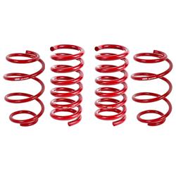 Lowering Springs, Performance Version, Coil, Front and Rear, Red Powdercoated, Ford, Set of 4