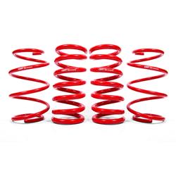 Lowering springs, set of 4, min drop front, drag version, Red, 2015-2020, S550 Mustang