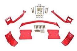 Torque Box Reinforcement Plates, Upper/Lower, Steel, Red Powdercoated, Ford, Kit