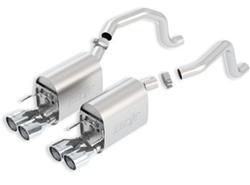 Exhaust System, S-Type II, Rear Section, Dual, Stainless Steel, Natural, Rear Center Exit, Chevy, 6.2L, Kit