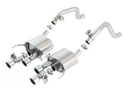 Exhaust System, ATAK, Rear Section, Dual In/Four Out, Stainless, Natural, Rear Center Exit, Chevy, 6.2L, Kit