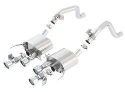 Exhaust System, S-Type, Rear Section, Dual In/Four Out, Stainless, Natural, Rear Center Exit, Chevy, 6.2L, Kit