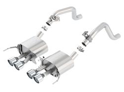 Exhaust System, S-Type, Axle-Back, Stainless, Natural, Four Exits, Rear Center, Chevy, 6.2L, Kit