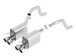 Exhaust System, S-Type II Rear Section, Rear Axle-back, Stainless Steel, Natural, Split Rear Exit, Chevy, Kit