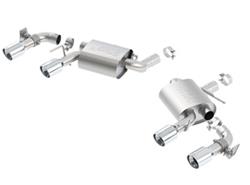 Exhaust System, S-Type, Rear Axle-back, Dual, Stainless Steel, Natural, Split Rear Exit, Chevy, 6.2L, Kit