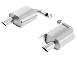 Exhaust System, ATAK, Rear Axle-back, Stainless, Natural, Split Rear Exit, Polished Tips, Ford, 2.3L, 3.7L, Kit