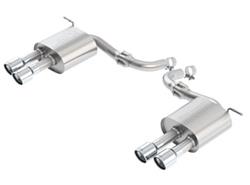 Exhaust System, S-Type, Rear Axle-back, Stainless, Natural, Split Rear Exit, Polished Tips, Ford, 2.7L, Kit