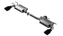 Exhaust System, S-Type, Rear Section, Split Rear Exit, Stainless Steel, Natural, Black Chrome Tips, Mazda, CX-3, 2.0L, Kit