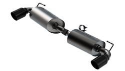 Exhaust System, S-Type, Rear Axle-Back, 304 Stainless, Single In/Dual Out, Dual 3.50 in. Round Black Chrome Tips, Ford, Kit