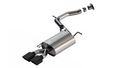 Exhaust System, S-Type, Stainless Steel, Natural, Rear Exit, Rectangle Black Chrome Tips, for Hyundai, for Kia, Kit