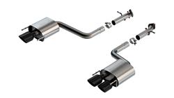 Exhaust System, S-Type, Rear Axle-back, Stainless, Natural, Split Rear Exit, Black Chrome Tips, Lexus, Kit