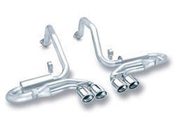 Exhaust System, S-Type, Cat-Back, Dual In/Four Out, Stainless, Natural, Rear Center Exit, Chevy, 5.7L LS, Kit