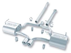 Exhaust System, Touring, Cat-Back, Single In/Dual Out, Stainless, Natural, Rear Center Exit, Mini, 1.6L, Kit