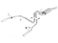 Exhaust System, Touring, Cat-Back, Single In/Dual Out, Stainless, Natural, Split Rear Exit, Ford, 4.6L, 5.4L