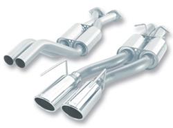 Exhaust System, S-Type, Cat-Back, Dual In/Dual Out, Stainless, Natural, Rear Center Exit, Jeep, 6.1L, Kit