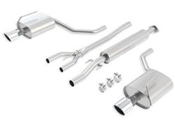 Exhaust System, S-Type, Cat-Back, Single In/Dual Out, Stainless, Natural, Split Rear Exit, Nissan, 3.5L, Kit