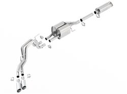 Exhaust System, Touring, Cat-Back, Single In/Dual Out, Stainless, Natural, Side Exit, Ford, 5.4L, 6.2L, Kit