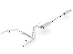 Exhaust System, S-Type, Cat-Back, Single In/Dual Out, Stainless, Natural/Polished, Rear Exit, Ford, 5.0L, Kit