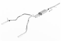 Exhaust System, S-Type, Cat-Back, Single In/Dual Out, Stainless, Natural, Split Rear Exit, Chevy, GMC, Kit