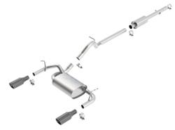 Exhaust System, Touring, Cat-Back, Single In/Dual Out, Stainless, Natural, Split Rear Exit, Jeep, 3.6L, Kit