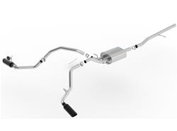 Exhaust System, S-Type Cat-Back, 304 Stainless Steel, Natural, 2.75 in. Diameter, Black Tip, Chevy, GMC, Small Block, Kit