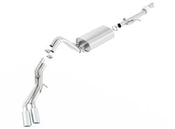 Exhaust System, Touring, Cat-Back, Single In/Dual Out, Stainless, Natural, Side Exit, Cadillac, GMC, 6.2L, Kit