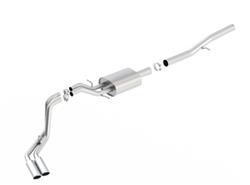 Exhaust System, S-Type, Cat-Back, Single In/Dual Out, Stainless, Brushed, Side Exit, Chevy, GMC, 6.2L, Kit