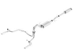 Exhaust System, Touring, Cat-Back, Single In/Dual Out, Stainless Steel, Natural, Split Rear Exit, Ford, Kit