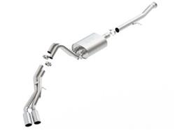 Exhaust System, S-Type, Cat-Back, Single In/Dual Out, Stainless, Natural, Split Side Exit, Cadillac, GMC, 6.2L