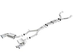 Exhaust System, S-Type, Cat-Back, Stainless Steel, Natural, Split Rear Exit, Polished Tips, Chevy, 6.2L, Kit