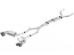 Exhaust System, S-Type, Cat-Back, Stainless, Natural, Split Rear Exit, Carbon Fiber Tips with Aluminum Inserts, Chevrolet, 6.2L, Kit