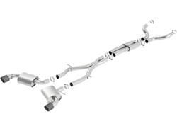 Exhaust System, S-Type, Cat-Back, Stainless, Natural, Split Rear Exit, Carbon Fiber Tips with Aluminum Centers, Chevrolet, 6.2L, Kit