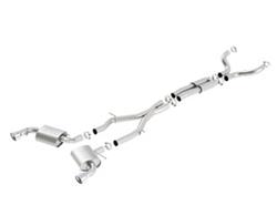 Exhaust System, Agressive ATAK, Cat-back, Stainless Steel, Natural, Split Rear Exit, Polished Single Tips, Chevrolet, 6.2L, Kit