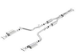 Exhaust System, S-Type, Cat-back, Stainless Steel, Natural, Split Rear Exit, Polished Dual Tips, Dodge, 5.7L, Kit