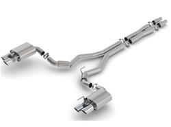 Exhaust System, S-Type, Cat-Back, Stainless Steel, Natural, Split Rear Exit, Polished Tips, Ford, 5.0L Coyote, Kit