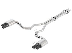 Exhaust System, Cat-back, S-Type, 304 Stainless, Ford, Mustang GT, 5.0, S550, Without Active Exhaust, Black Chrome Tip, Kit