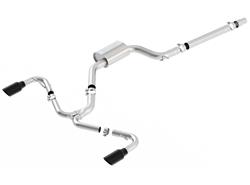 Exhaust System, S-Type, Cat-Back, Stainless, Natural, Split Rear Exit, Black Chrome Tips, Volkswagen, Kit