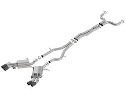 Exhaust System, S-Type, Cat-back, Dual Split Rear, Stainless Steel, Black Chrome Tip, Cadillac CTS-V 6.2L, Kit