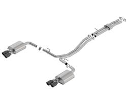 Exhaust System, S-Type, Cat-back, Stainless Steel, Natural, Black Chrome Tip, Ford, Explorer Sport Ltd., 3.5L, Kit