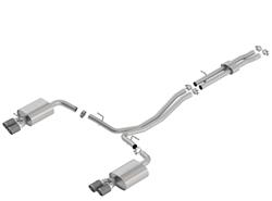 Exhaust System, S-Type, Cat-back, Stainless Steel, Natural, Carbon Fiber Tip, Ford, Explorer Sport Ltd., 3.5L, Kit