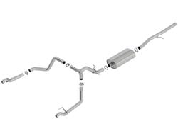 Exhaust System, Touring, Cat-Back, Single In/Dual Out, Stainless Steel, Natural, Split Rear Exit, Chevy, GMC, 5.3L Gen V, Kit