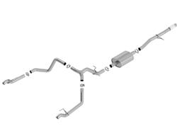 Exhaust System, S-Type, Cat-Back, Single In/Dual Out, Stainless Steel, Natural, Split Rear Exit, Chevy, GMC, 5.3L Gen V, Kit