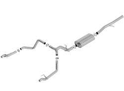 Exhaust System, Touring, Cat-back, Stainless, Natural, Split Rear Exit, Chevy, GMC, 6.2L, Kit